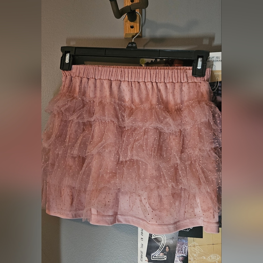 Pink Polk-a-dotted Ruffle Skirt - Picture 3 of 3